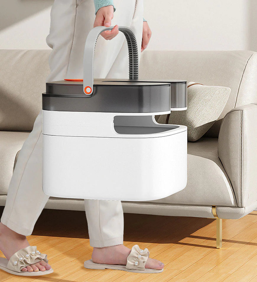 INNOVATIVE V2 360° Spin Round, Triangle , Square Mop and Bucket with 6 microfiber Replaceable Mop Pads with Self Separation Dirty and Clean Water System, Self Wringing Rotating Mop-Head for Hardwood Tile Marble Floors