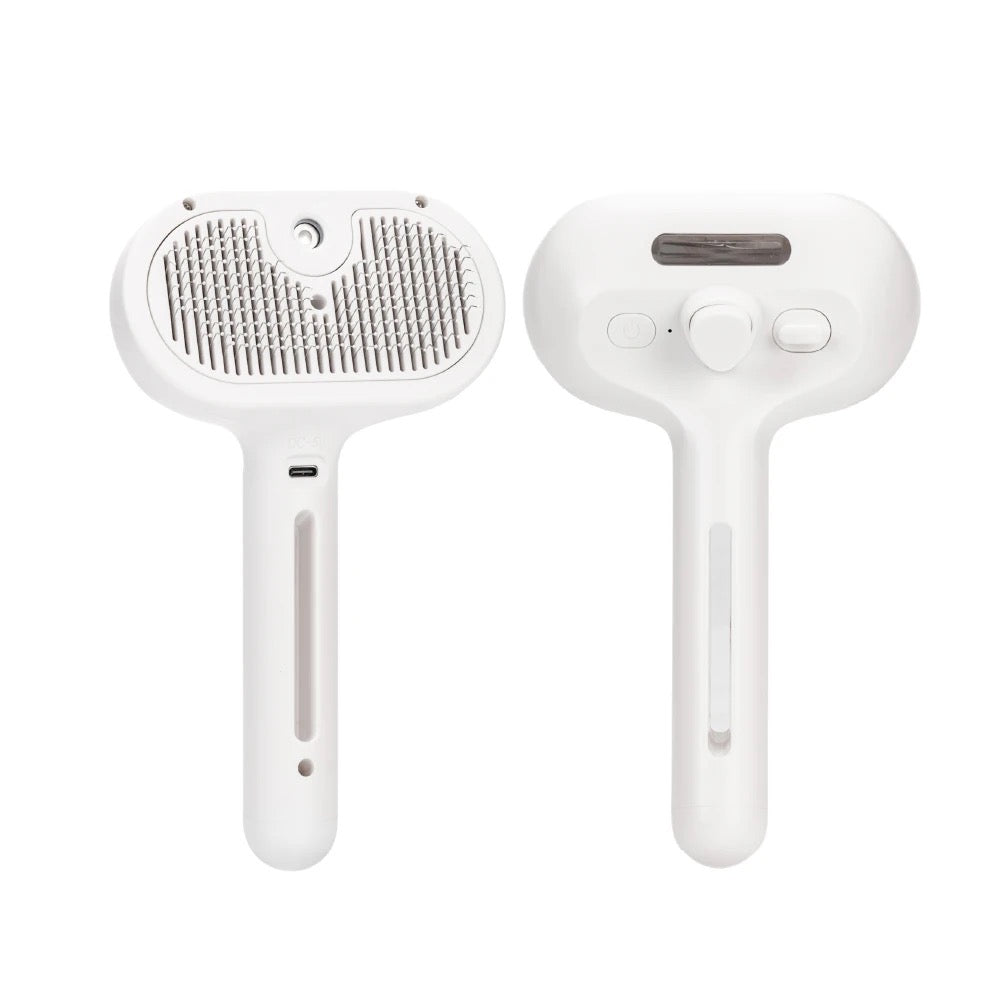 Steamy Cat Brush 3-In-1 Cat Steamy Brush, Rechargeable self-cleaning ,Pet Hair Removal Comb Removing Tangled and Loose Hair