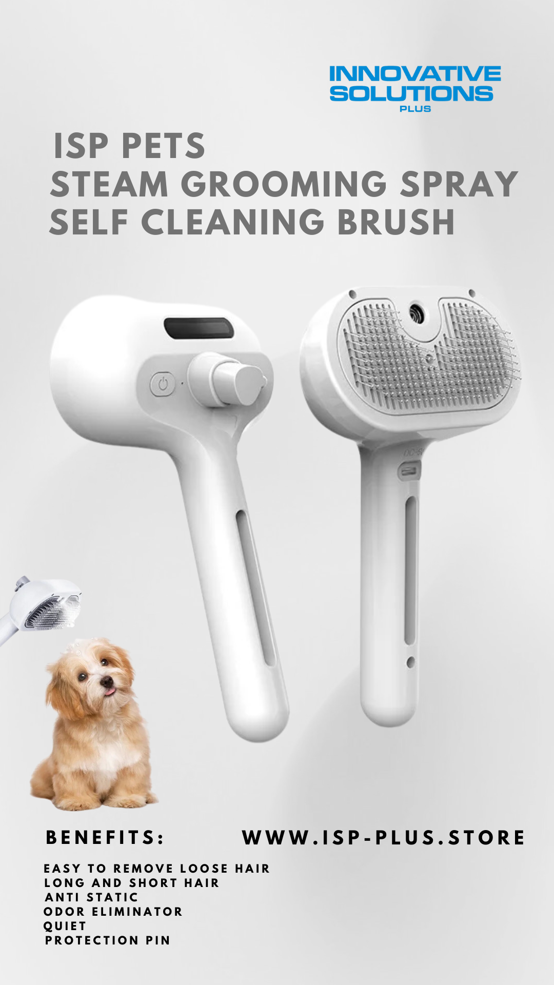 Steamy Cat Brush 3-In-1 Cat Steamy Brush, Rechargeable self-cleaning ,Pet Hair Removal Comb Removing Tangled and Loose Hair