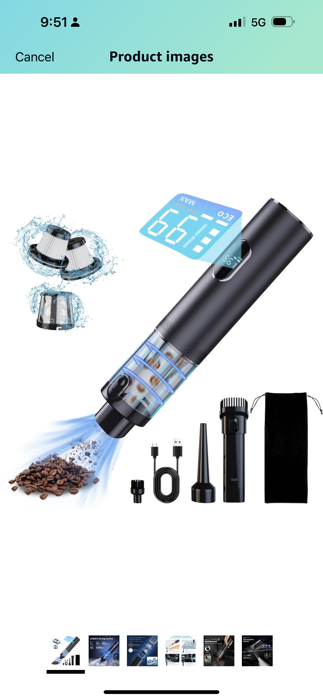 INNOVATIVE Slim S1 Cordless LED Vacuum, 13kpa/90W, 1.6LBS Lightweight, 2H Fast Charge, 30 Minutes Runtime, Detailed Clean Portable Mini Vacuum for Car Home Cleaning- (3-in-1, Blue)