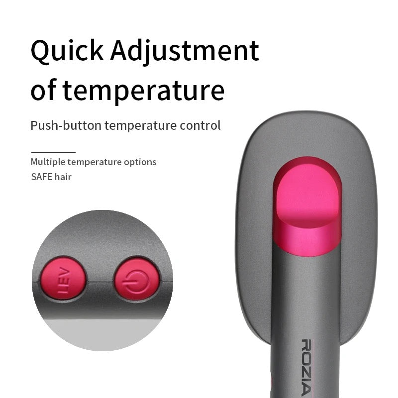 INNOVATIVE 2-in-1 Hair Straightener Brush, Ring Hair Straightener Comb Straightening Brush for Women with 5 temps 100-220° LED and free comb 20s Fast Heating & Dual Voltage