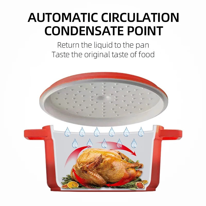 6QT/28cm Enamelled Dutch Oven Pot with Lid, Cast Iron Dutch Oven with Dual Handles for Bread Baking, Cooking, Non-stick Enamel Coated Cookware
