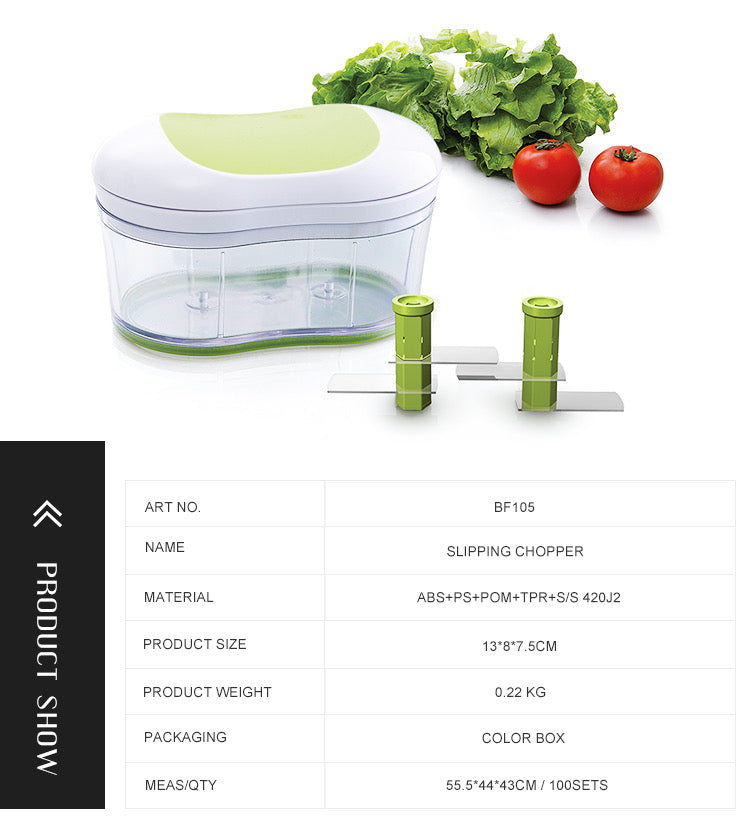 Innovative Dual Gliding Manual Food Chopper, Slicer Sliding Chopper Hand Onion Garlic Chopper, Whisk and Smoothie Blender