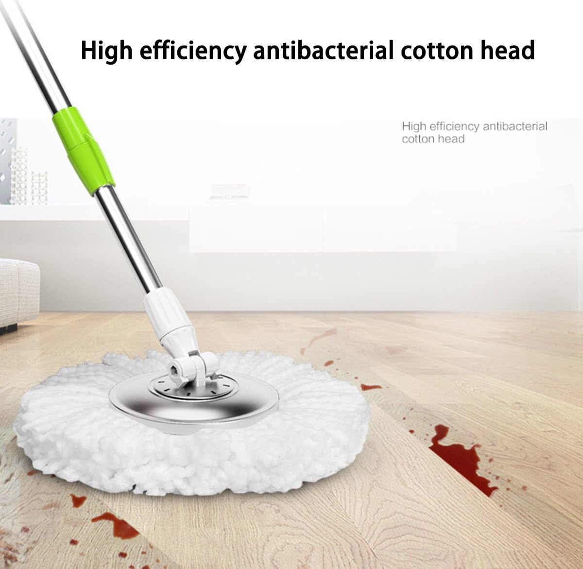 3 Pack Mop Head Replacement Spin Mop Replacement Head Microfiber Spin Mop Refills Easy Cleaning Round Shape Standard Size