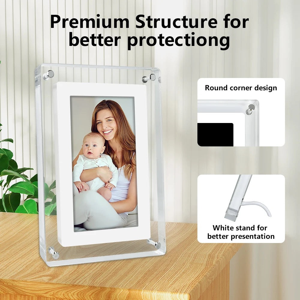 ISP HD Smart Digital Picture Frame 10.1 Inch WiFi Cloud Digital Photo Frame, Free Unlimited Storage, Send Photos from Anywhere – Sea Salt