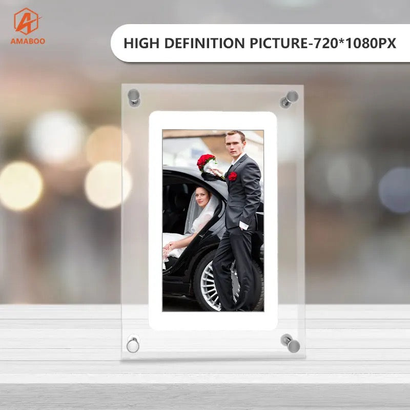 ISP HD Smart Digital Picture Frame 10.1 Inch WiFi Cloud Digital Photo Frame, Free Unlimited Storage, Send Photos from Anywhere – Sea Salt