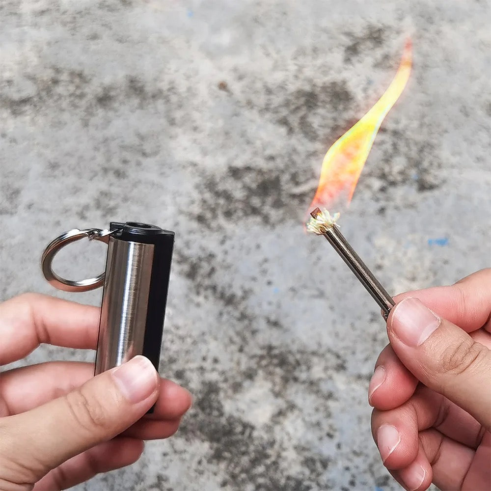 Stainless steel forever lighter with keychain