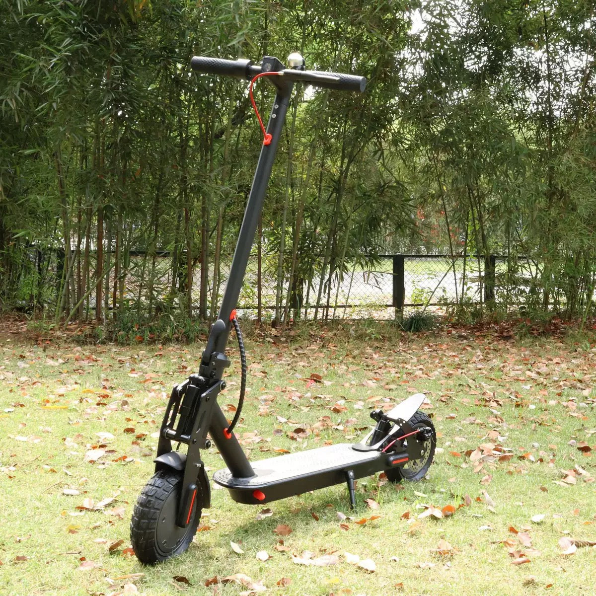INNOVATIVE 9” inches EV Scooter Upgraded Dual Shock Absorber Brushless Electric Motor 350Watt Motor(18mph/30km/h) LED Display Preview Speed At Any Time, With Seat , Side Step LED Strip - Headlight & Tail Light Commuting Electric Scooter for Adults