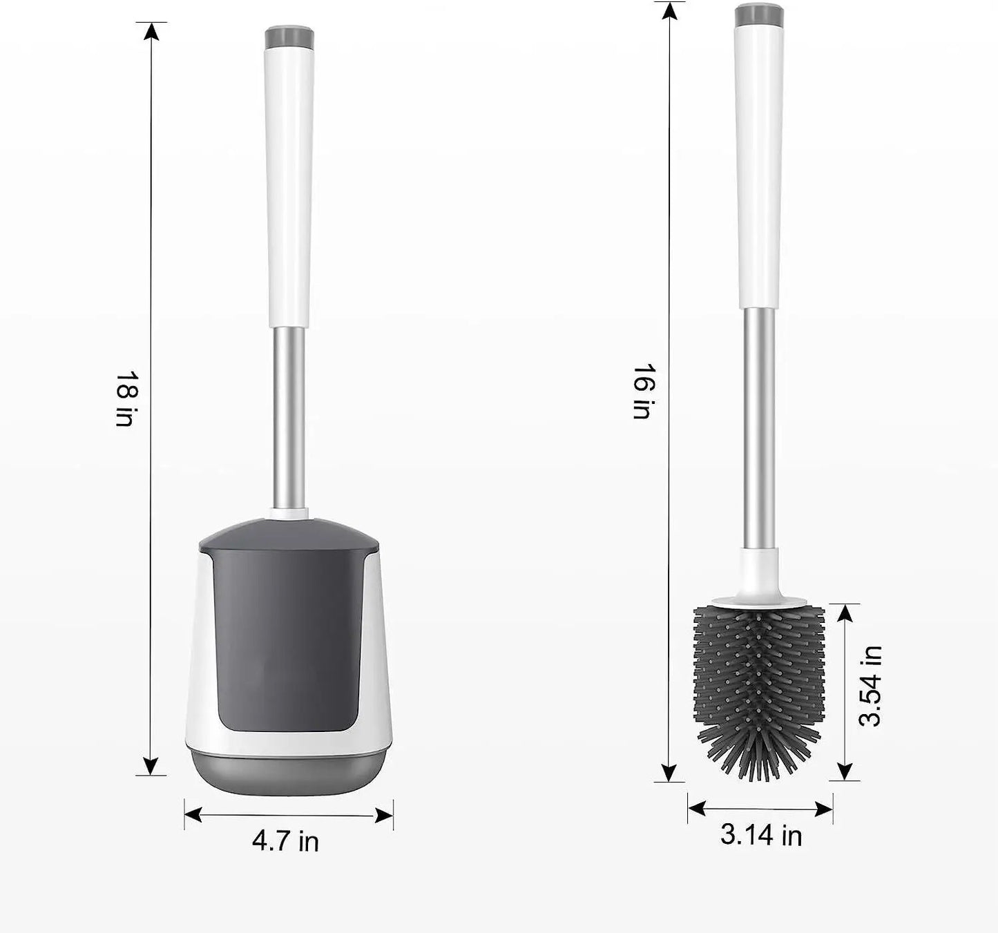 INNOVATIVE Premium TPR Bristle Silicone Toilet Brush With Holder