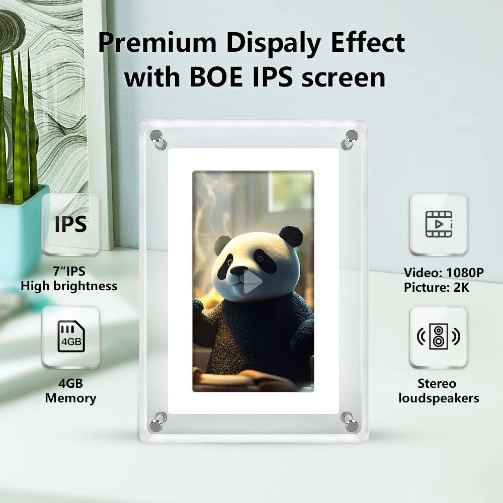 ISP HD Smart Digital Picture Frame 10.1 Inch WiFi Cloud Digital Photo Frame, Free Unlimited Storage, Send Photos from Anywhere – Sea Salt