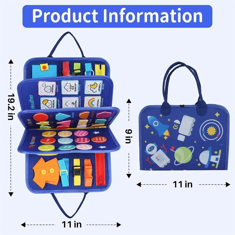 ISP 91-IN-1 Busy Board Educational Toddler Felt Activities For 1 ,2 3 4 Year Old boys & girls to Learn Fine Motor Skills