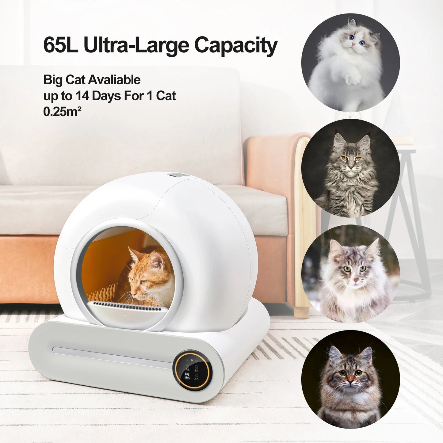 Automatic Self Cleaning Cat Litter  Odor Purifier