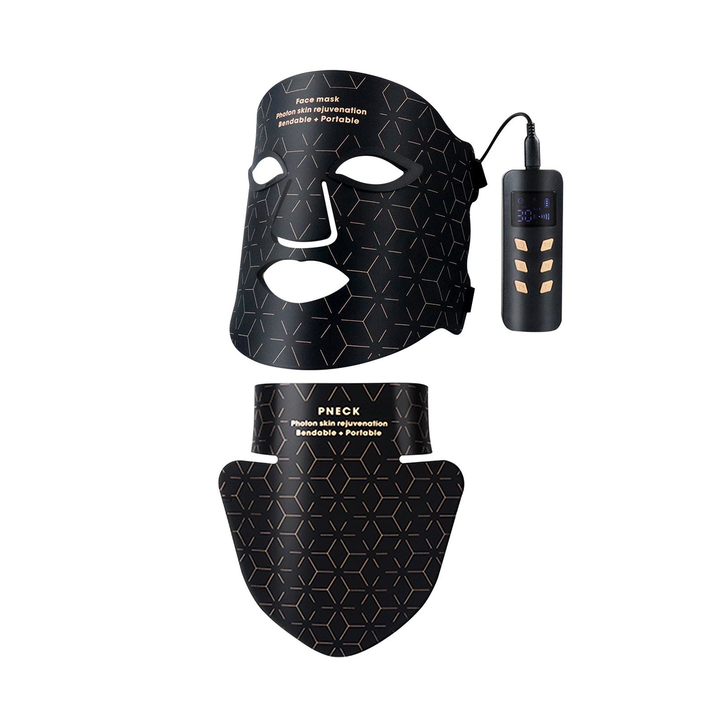 INNOVATIVE Skin LED Light Therapy Face , Neck & Chest Mask 480 Lamp Beads & Soft Mask | Red Light Therapy Treatment Device | Anti-Aging Face Mask for Wrinkle Reduction - 3000 mAh