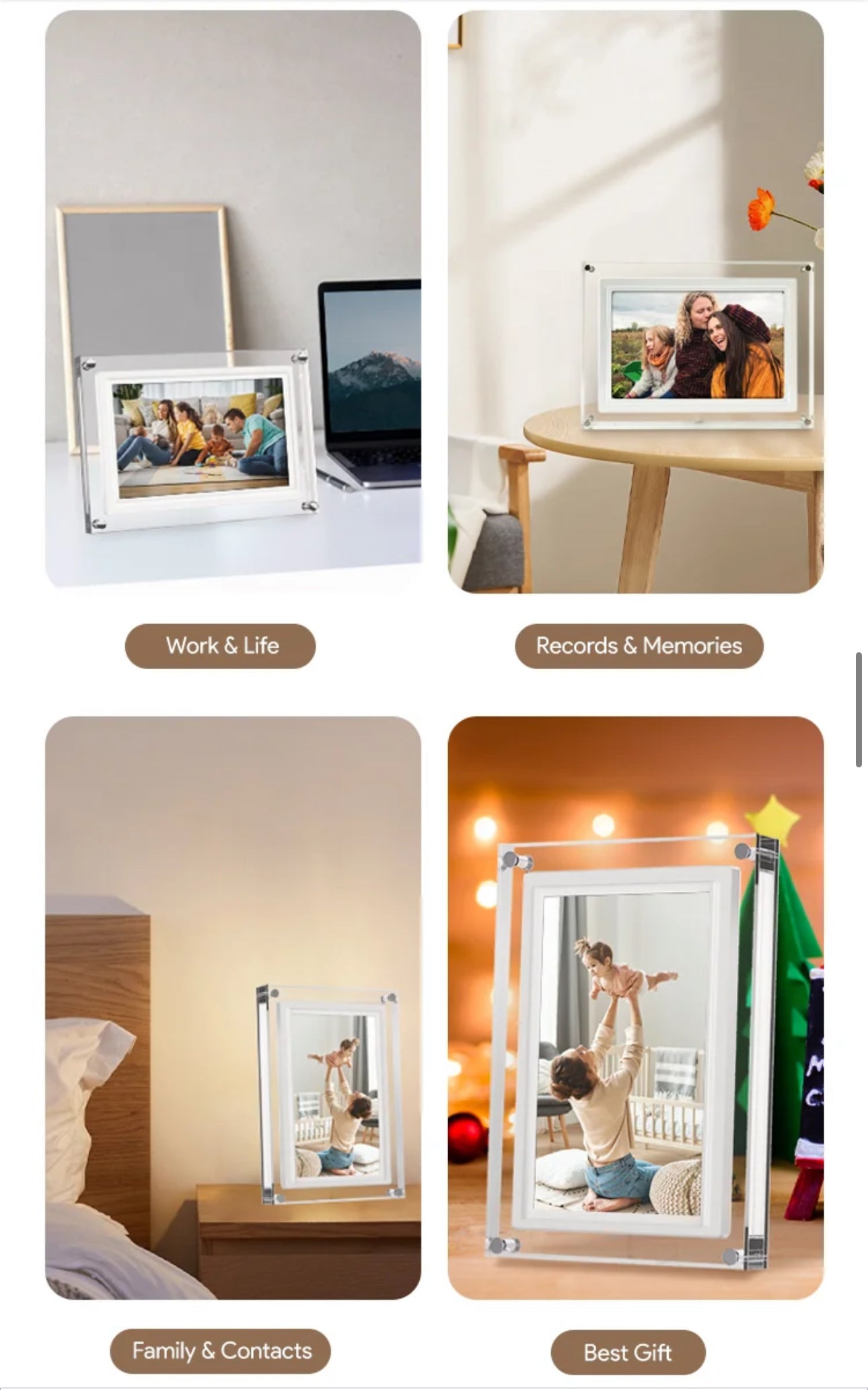 ISP HD Smart Digital Picture Frame 10.1 Inch WiFi Cloud Digital Photo Frame, Free Unlimited Storage, Send Photos from Anywhere – Sea Salt