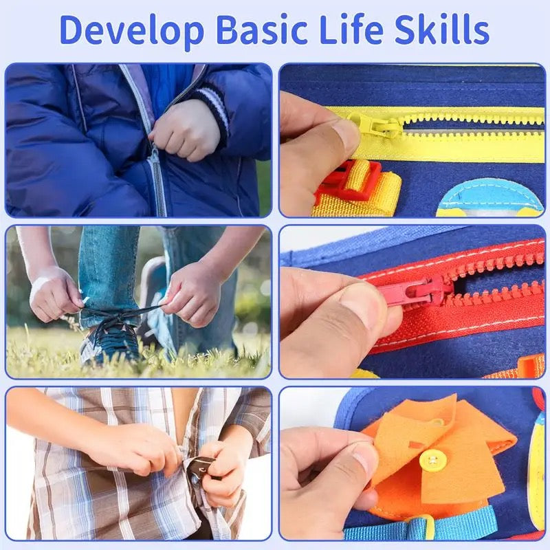 ISP 91-IN-1 Busy Board Educational Toddler Felt Activities For 1 ,2 3 4 Year Old boys & girls to Learn Fine Motor Skills