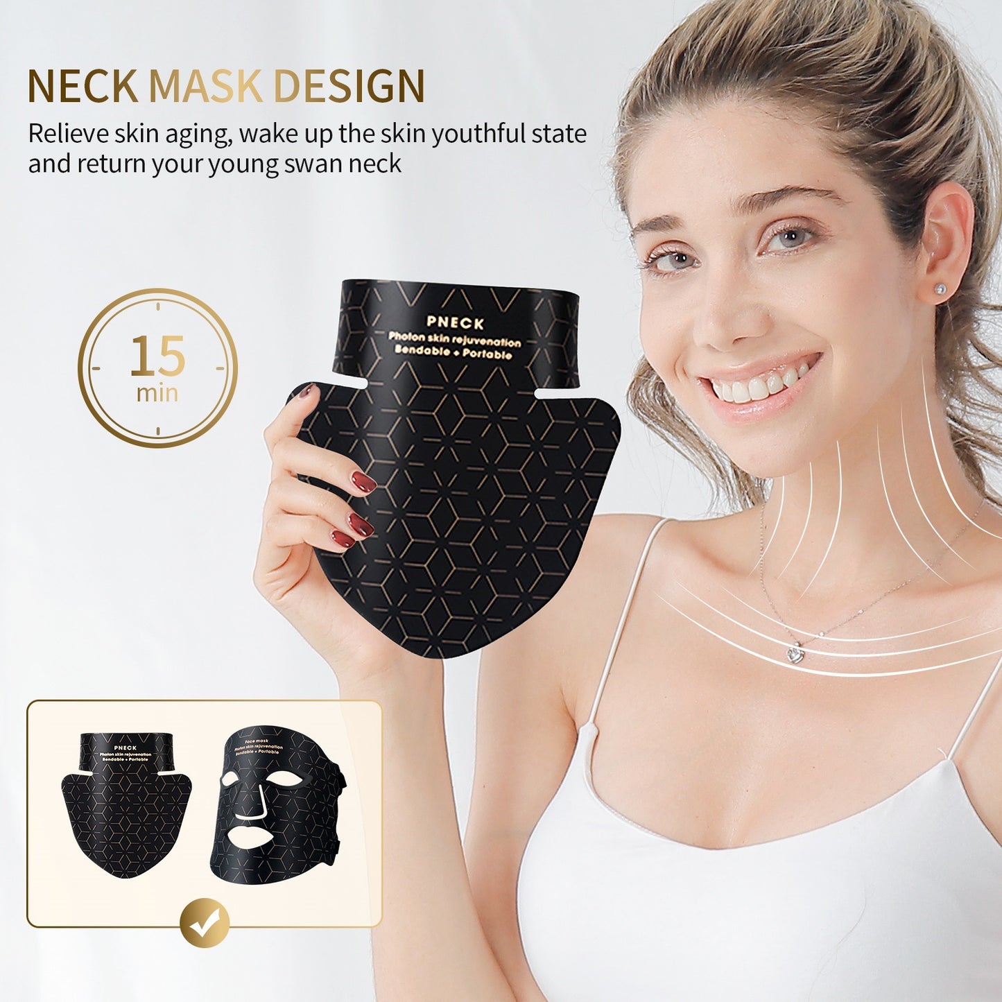 INNOVATIVE Skin LED Light Therapy Face , Neck & Chest Mask 480 Lamp Beads & Soft Mask | Red Light Therapy Treatment Device | Anti-Aging Face Mask for Wrinkle Reduction - 3000 mAh