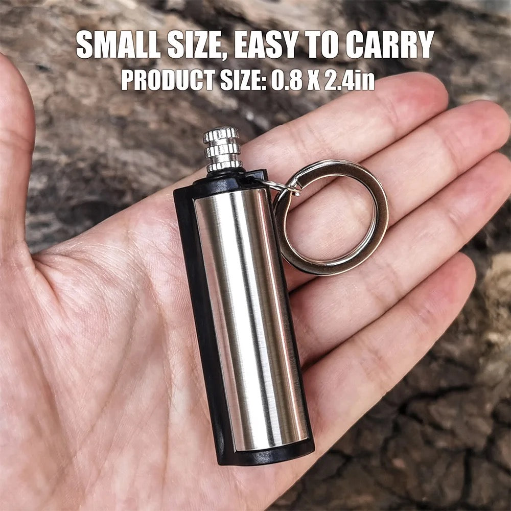 Stainless steel forever lighter with keychain