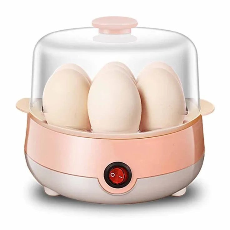 INNOVATIVE Double Tier Egg Cooker, Boiler, Rapid Maker & Poacher, Meal Prep for Week, Family Sized Meals: Up To 14 Large Boiled Eggs, Poaching and Steaming trays Included with bamboo cleaning brush (pink)