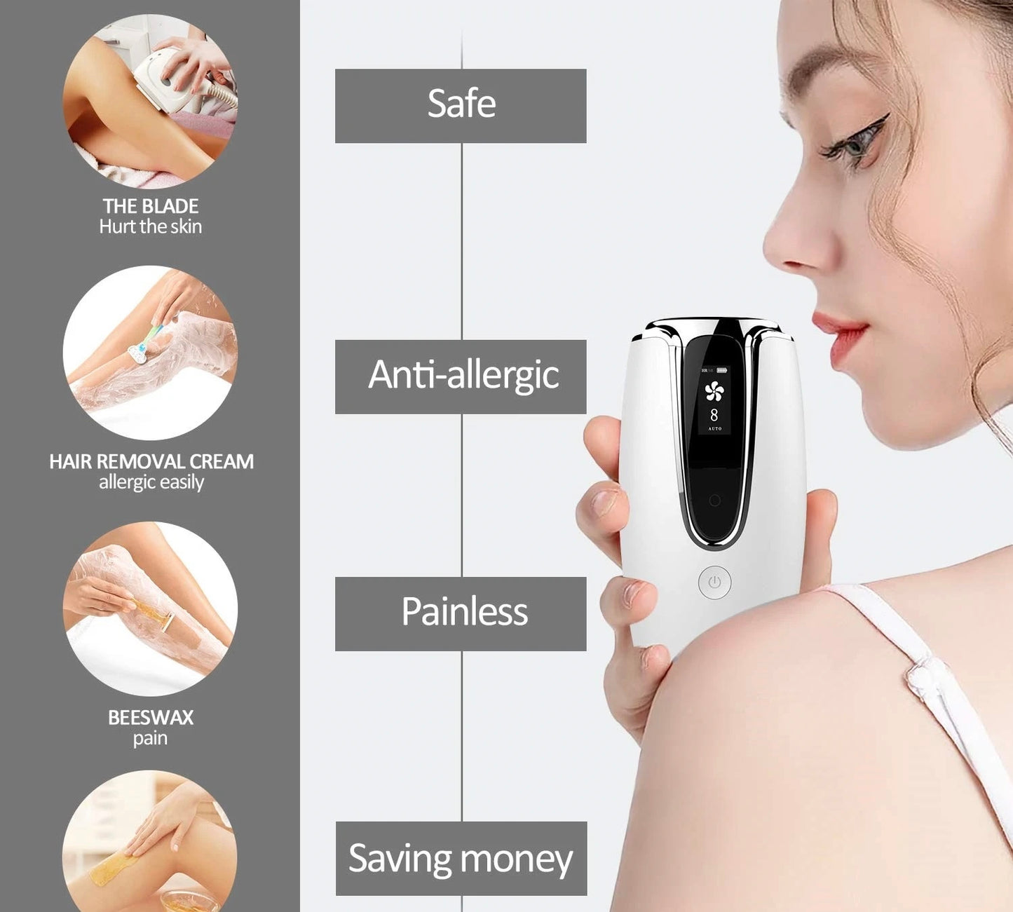 INNOVATIVE  Long-lasting Laser Hair Removal Device for Women & Men, Skin i·Expert, at Home Hair Removal, , 2in1 IPL Laser Hair Removal & Skin Rejuvenation Handset with Goggles & Shaving stick for Clinical Results in 10 Weeks