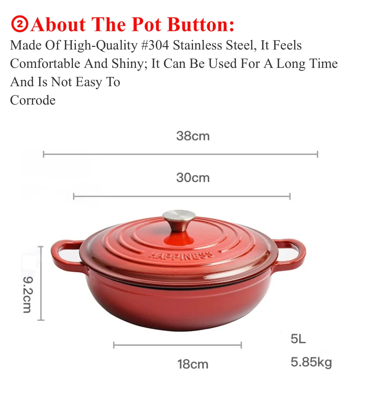 INNOVATIVE Enamelled Cast Iron Dutch Oven, 5.3 Quart/30cm Capacity Dutch Oven Pot with Lid, Oval Dutch Oven Cast Iron Pot with Non Stick Enamel Coating for Bread Baking