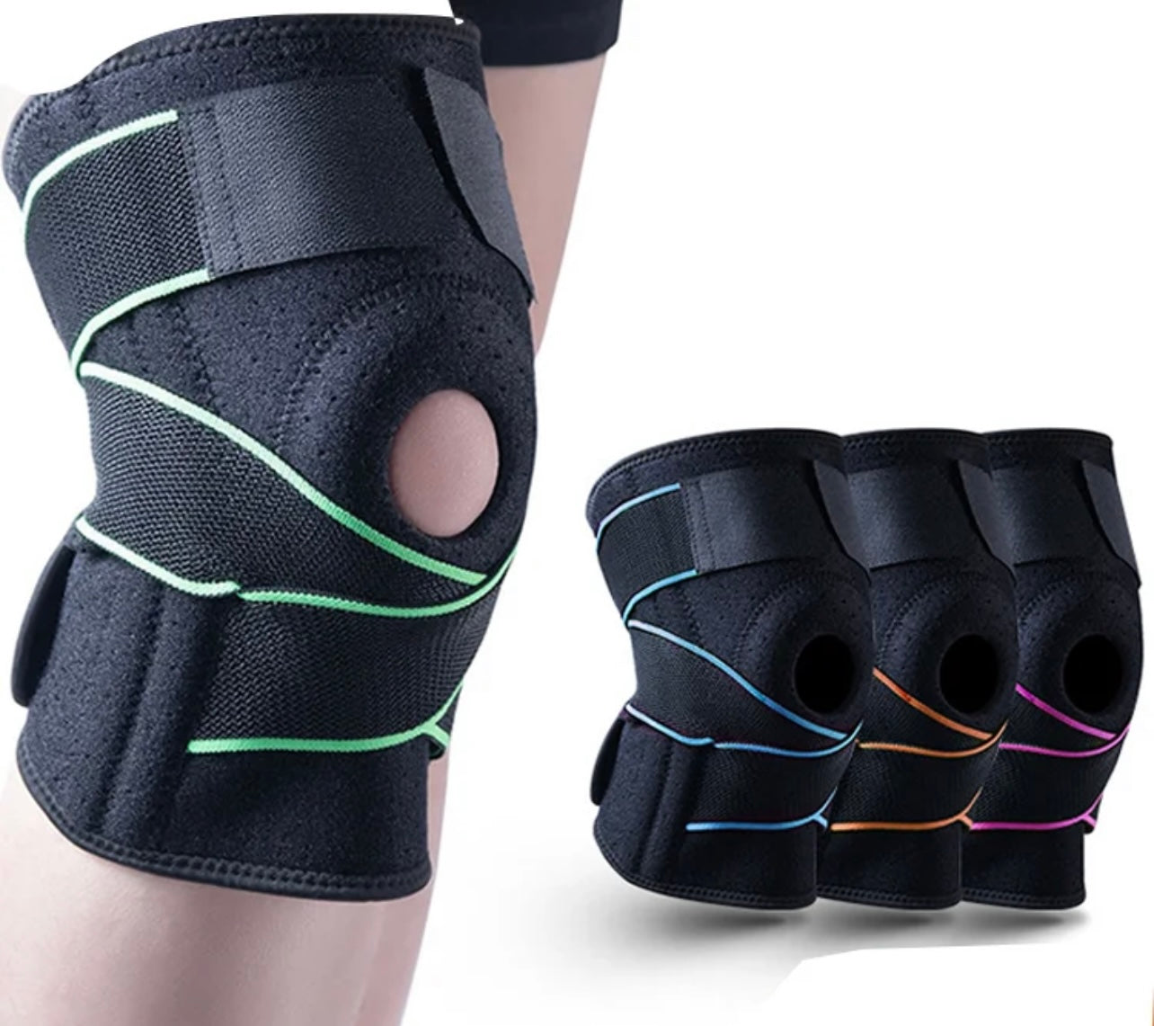 INNOVATIVE Nylon Strap Knee Brace with Side Stabilizers & Patella Gel Pads for Knee Support (Extra Large)