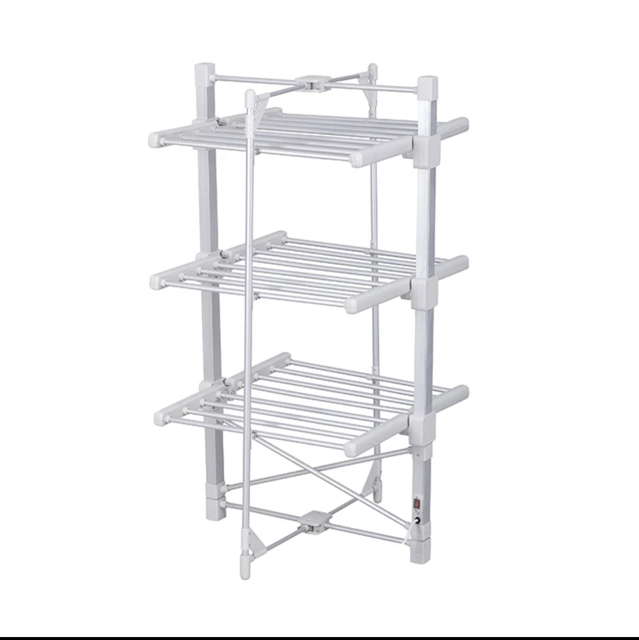 Electric Clothes Drying Rack Collapsible Laundry Drying Rack Free-Standing Heating Garment Dryer Towel Rail Space Saving for Home Indoor Outdoor