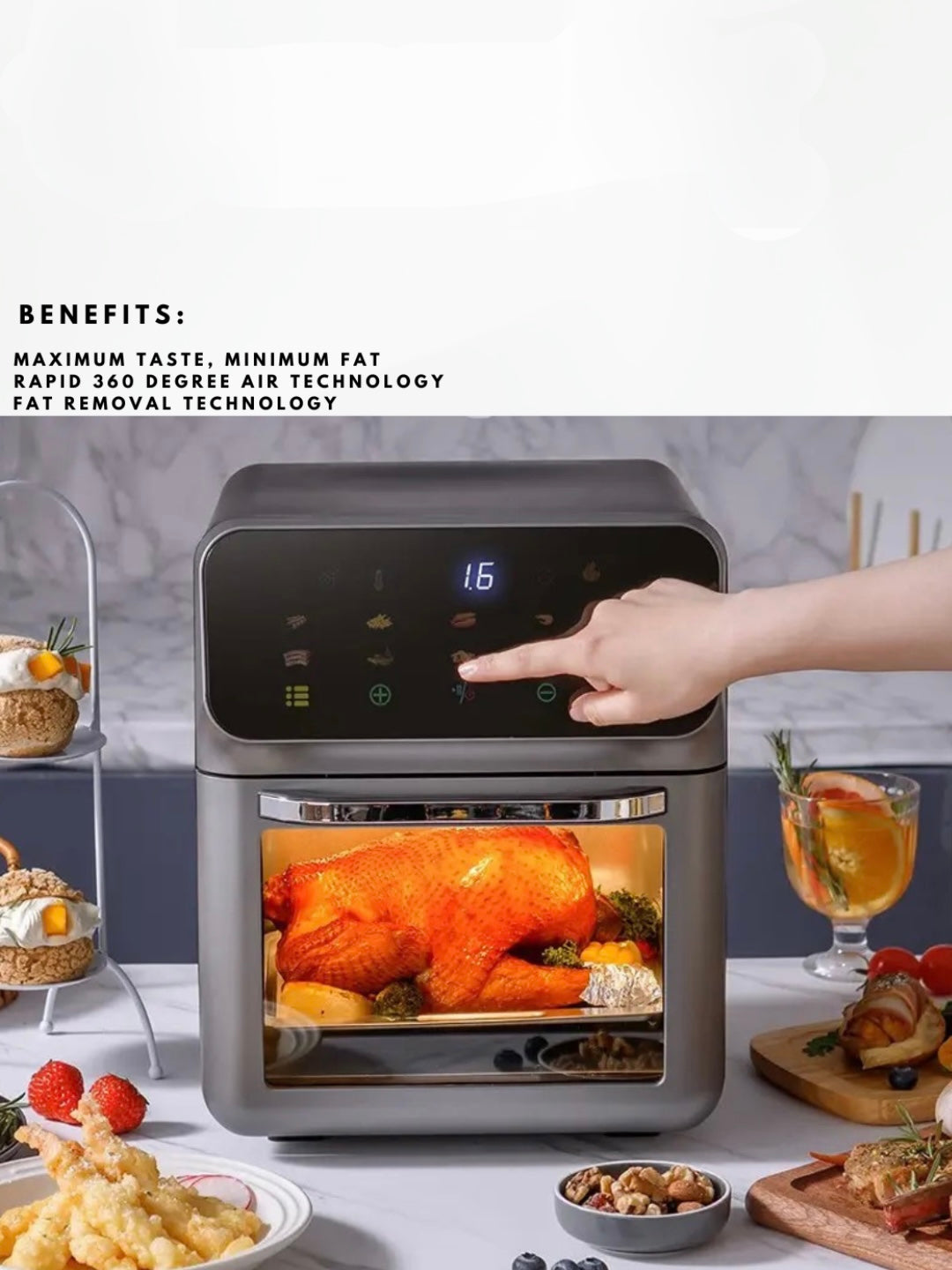 12 liter/ quartz touch screen air fryer