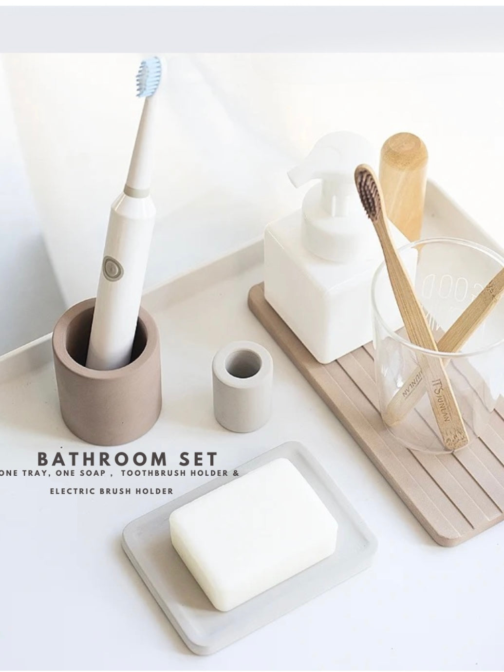 Diatomite bathroom set toothbrush and soap