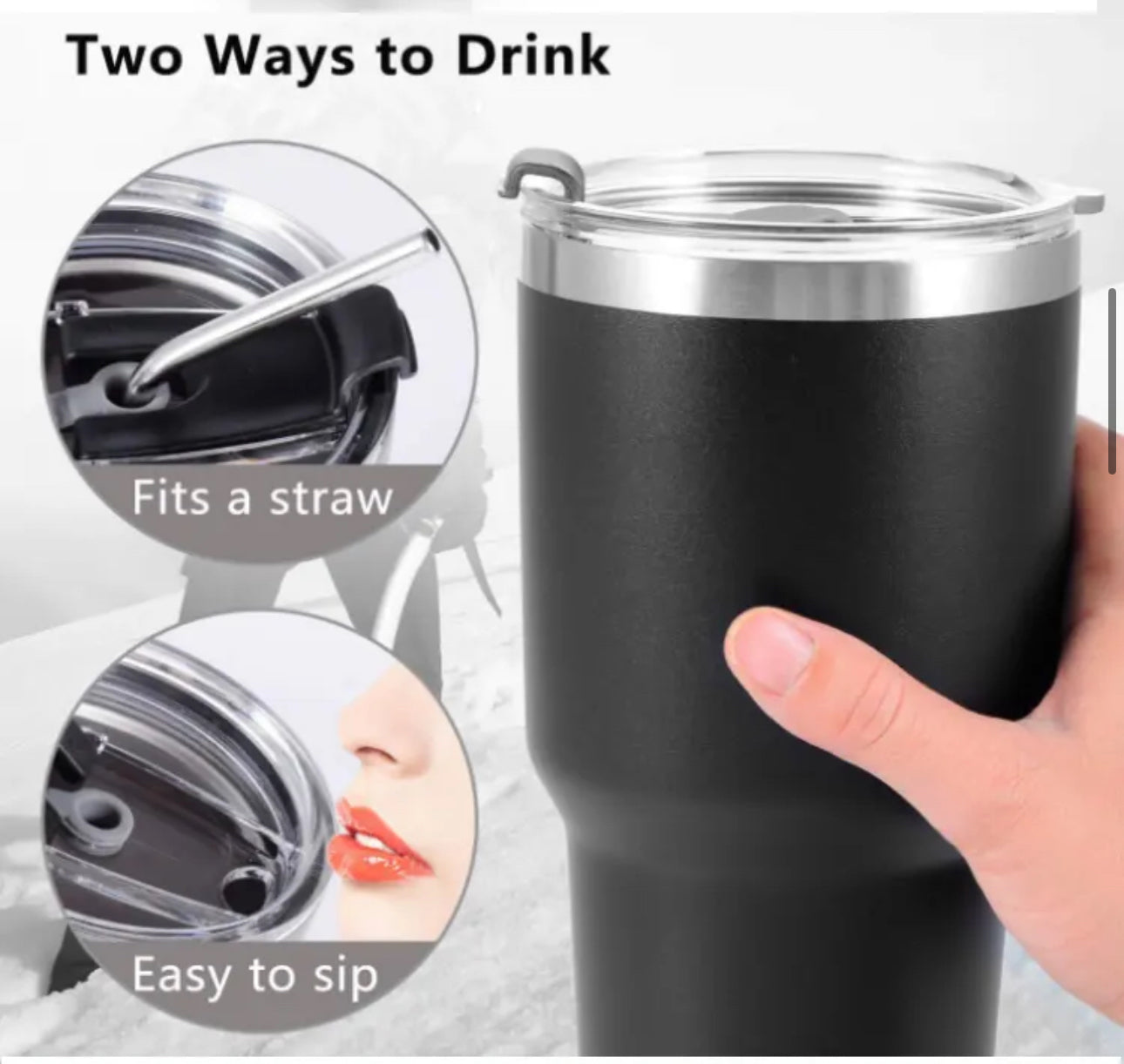 ISP Thermo 30 oz/887 ML Stainless Steel Vacuum Insulated Tumbler Cup w/ Removable Handle & Straw Coffee Ice Cup Double Wall Vacuum Coffee Cup Thermal Cups for Hot and Cold drinks, Suitable for Beach, Travel, Party, Office