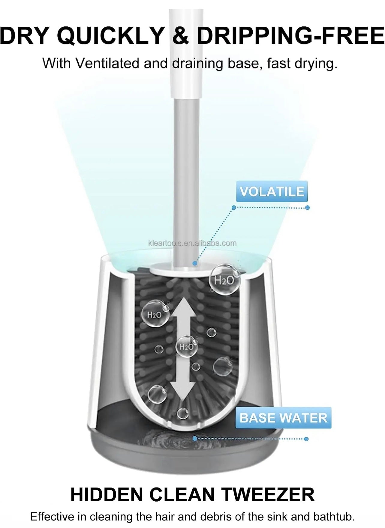 INNOVATIVE Premium TPR Bristle Silicone Toilet Brush With Holder