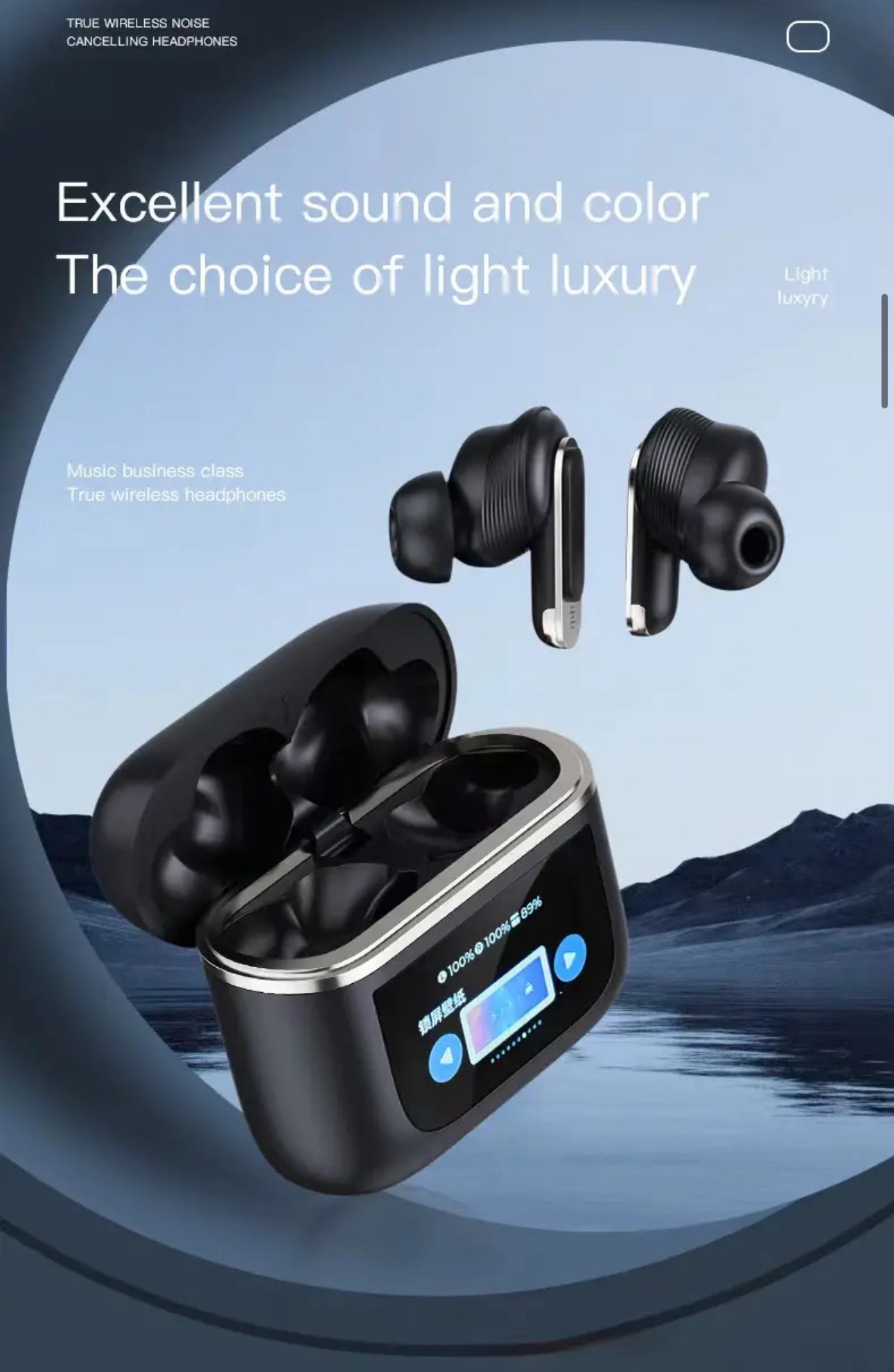 INNOVATIVE V8 by ISP Adaptive Active Noise Cancelling Wireless Earbuds, Reduce Noise by Up To 98%, Ultra Long 32H Playtime, Hi-Res Sound, Comfortable fit, LED Smart Touch Screen, 6 microphones for calls, IPX5, ENC,Compatible for All Devices