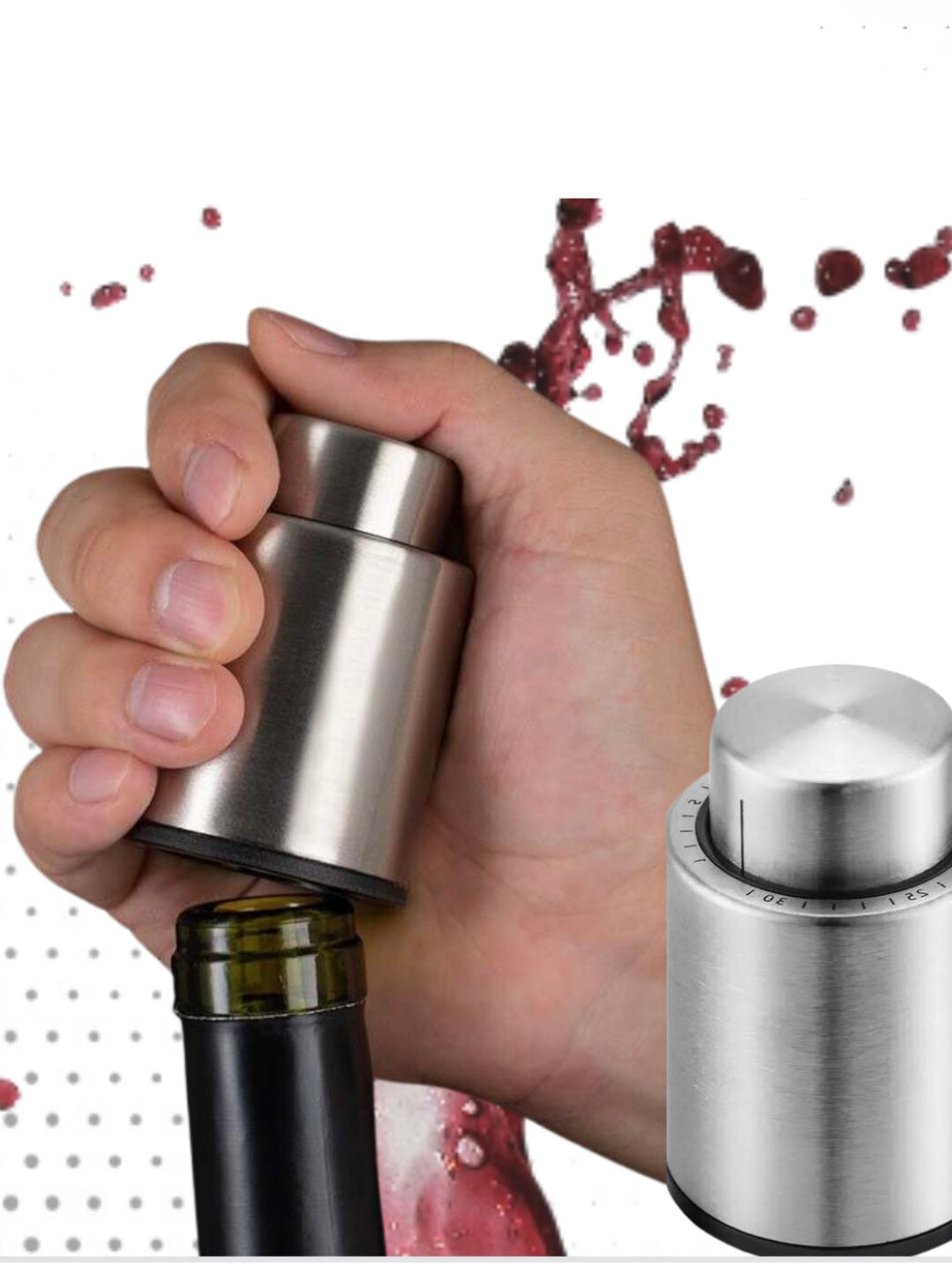 Stainless steel vacuum  wine stopper with date marker