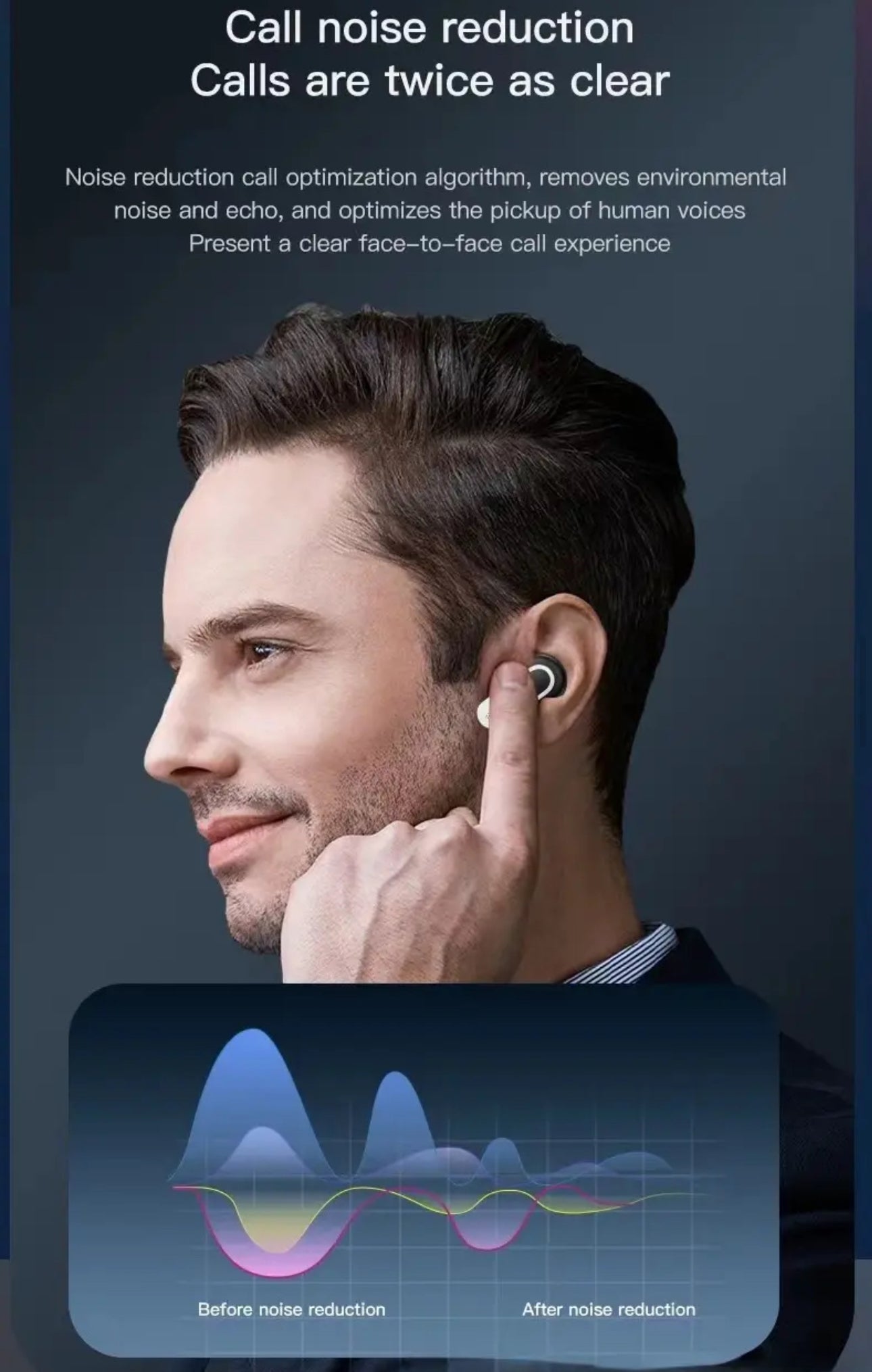 INNOVATIVE V8 by ISP Adaptive Active Noise Cancelling Wireless Earbuds, Reduce Noise by Up To 98%, Ultra Long 32H Playtime, Hi-Res Sound, Comfortable fit, LED Smart Touch Screen, 6 microphones for calls, IPX5, ENC,Compatible for All Devices