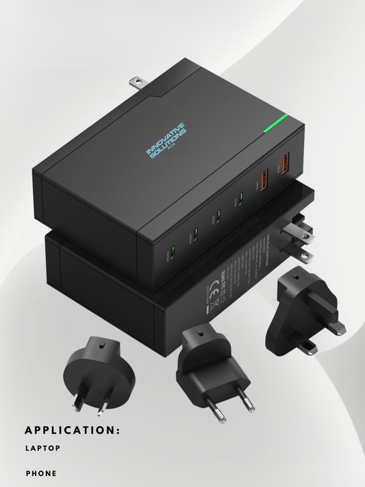 ISP GaN 200W Fast Charging Adapter with LED (USB C/A)