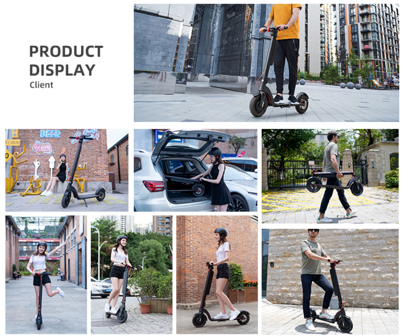 INNOVATIVE Electric Motor scooter removable battery Motor (20mph/32km/h) LED Display Preview Speed At Any Time,  40 lithium Batteries Cells , LED Headlight & Tail Light Commuting Electric Scooter for Adults