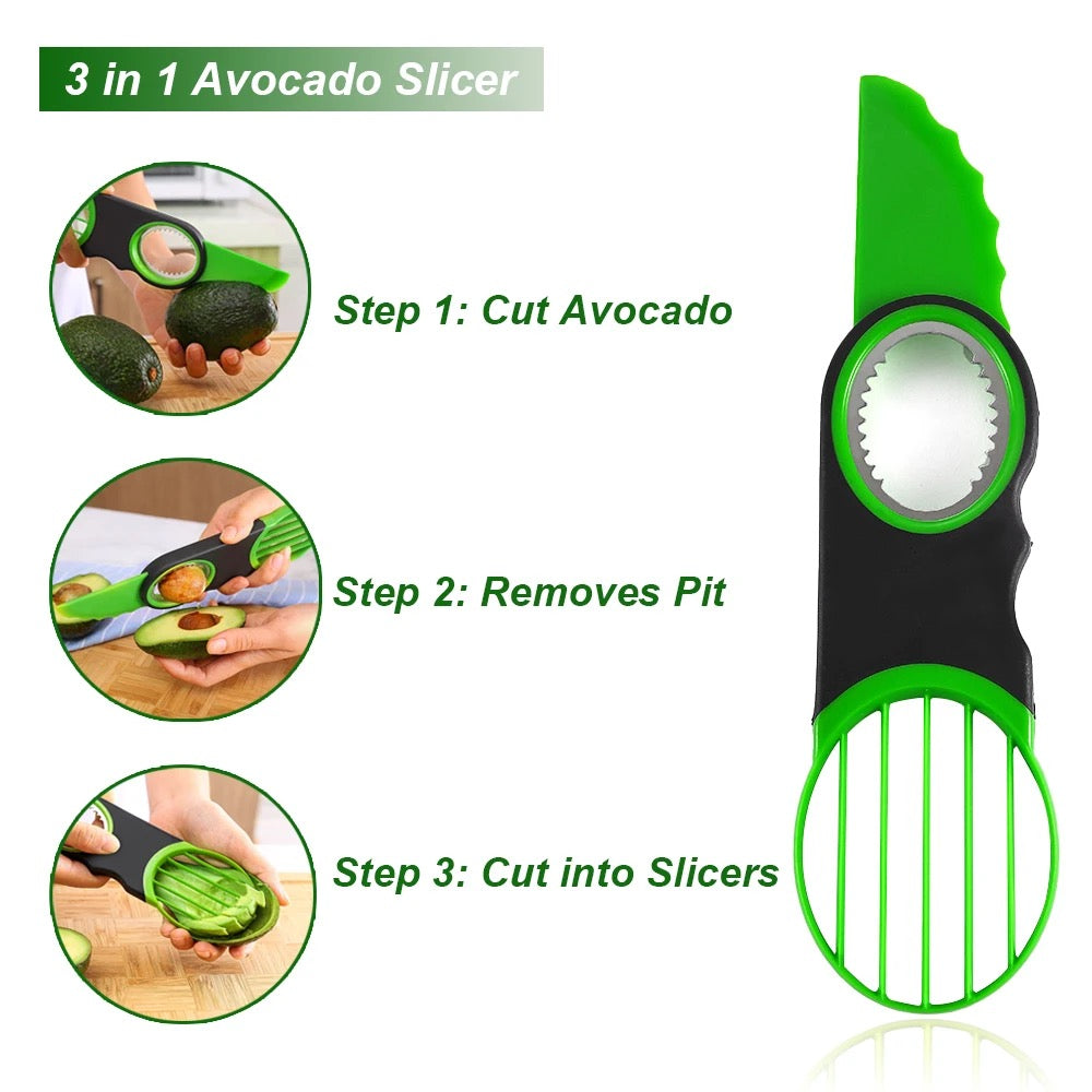 3-IN-1 Fruit and Avocado Slicer (Green)