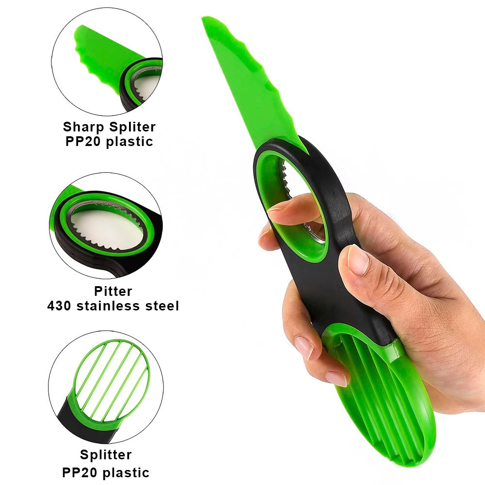 3-IN-1 Fruit and Avocado Slicer (Green)