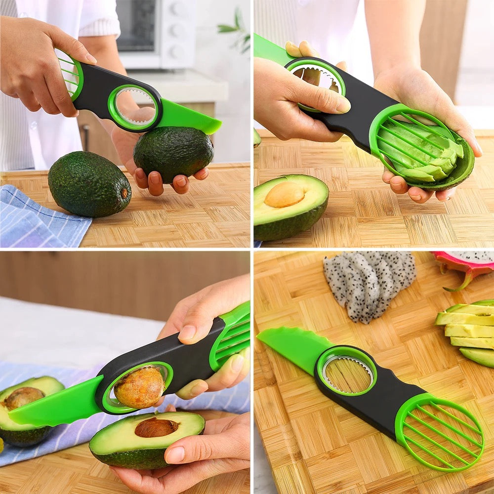 3-IN-1 Fruit and Avocado Slicer (Green)