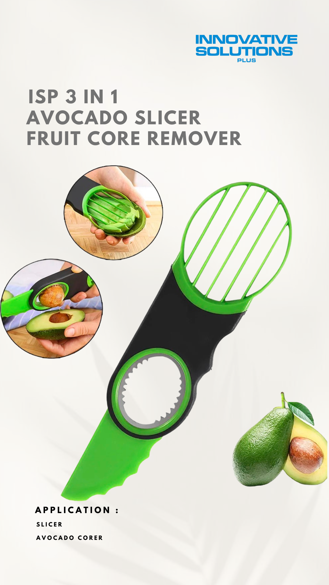 3-IN-1 Fruit and Avocado Slicer (Green)