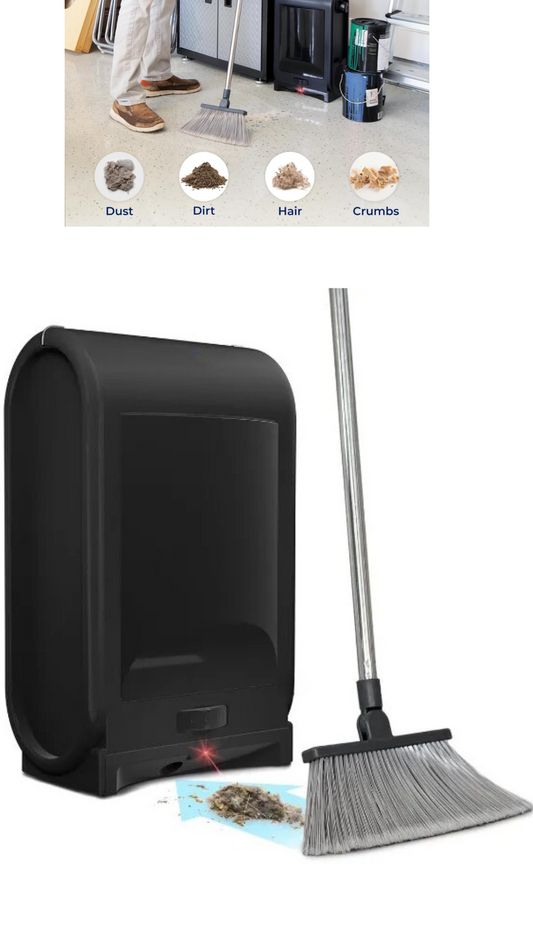 Automatic Upgraded Dustpan Vacuum with Touchless Operation - Ideal for Cleaning Up Pet Hair, Food Crumbs, and Dirt in the Kitchen - High-Speed & Powerful, Corded Canister Vacuum, Bagless Design, Equipped with Automatic Sensors, 1400 Watts (Black)