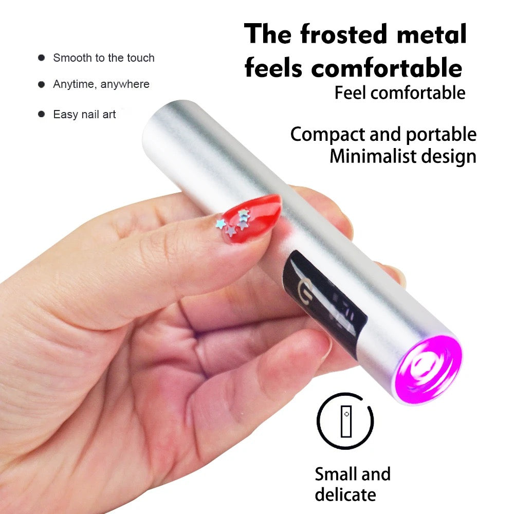 ISP 3-in-1 Handheld UV Light, Silicone head & Nail Lamp Support Stand for Nails Mini Nail Dryer LED Light with Aluminium , LCD Screen - Cordless Rechargeable USB Gel Curing X Lamp Fast Curing for Home DIY Manicure (400mah)