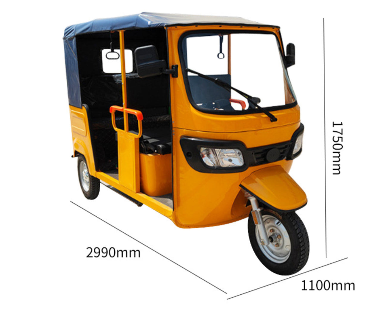 ISP Tuk Tuk Adult Electric Bicycle，Electric Rickshaw Passenger Tricycle Taxi Moto 3 Wheel Tuk Tuk Taxi, Safe and Convenient (White 4 Seats VRLA60V102AH120km) 2000watts