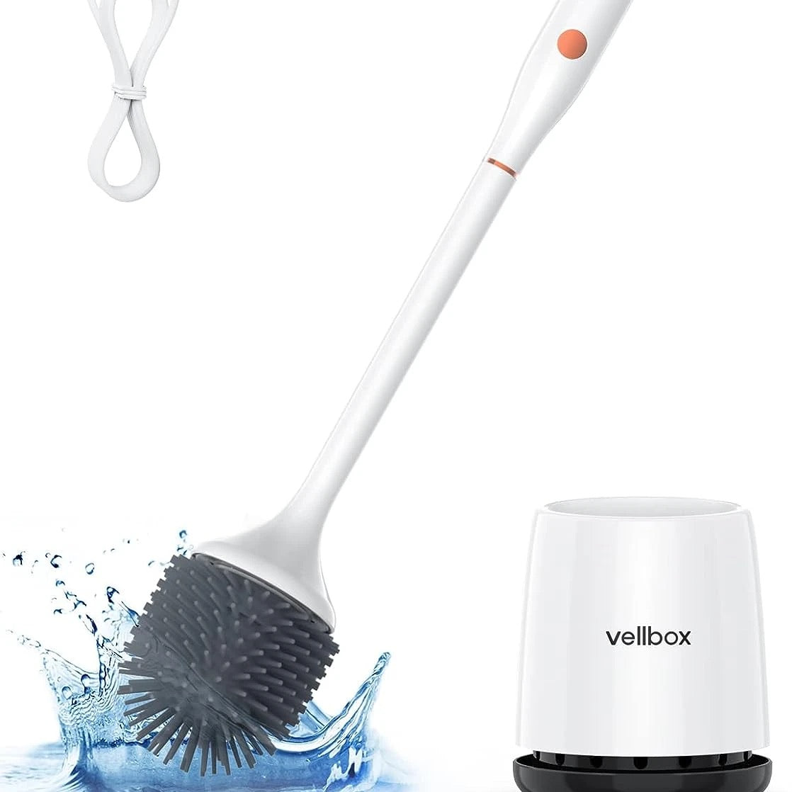 Electric silicone bristle toilet brush with ultraviolet sterilisation