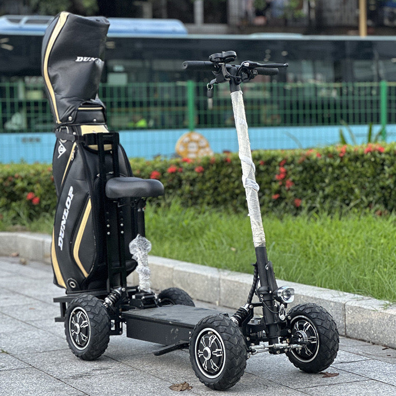 INNOVATIVE SOLUTIONS PLUS 4X4 All Wheel Drive Stand up Electric ATV Scooter with chair for golfers, hobbyist - 48v21AH (2400watt) - 40km/h