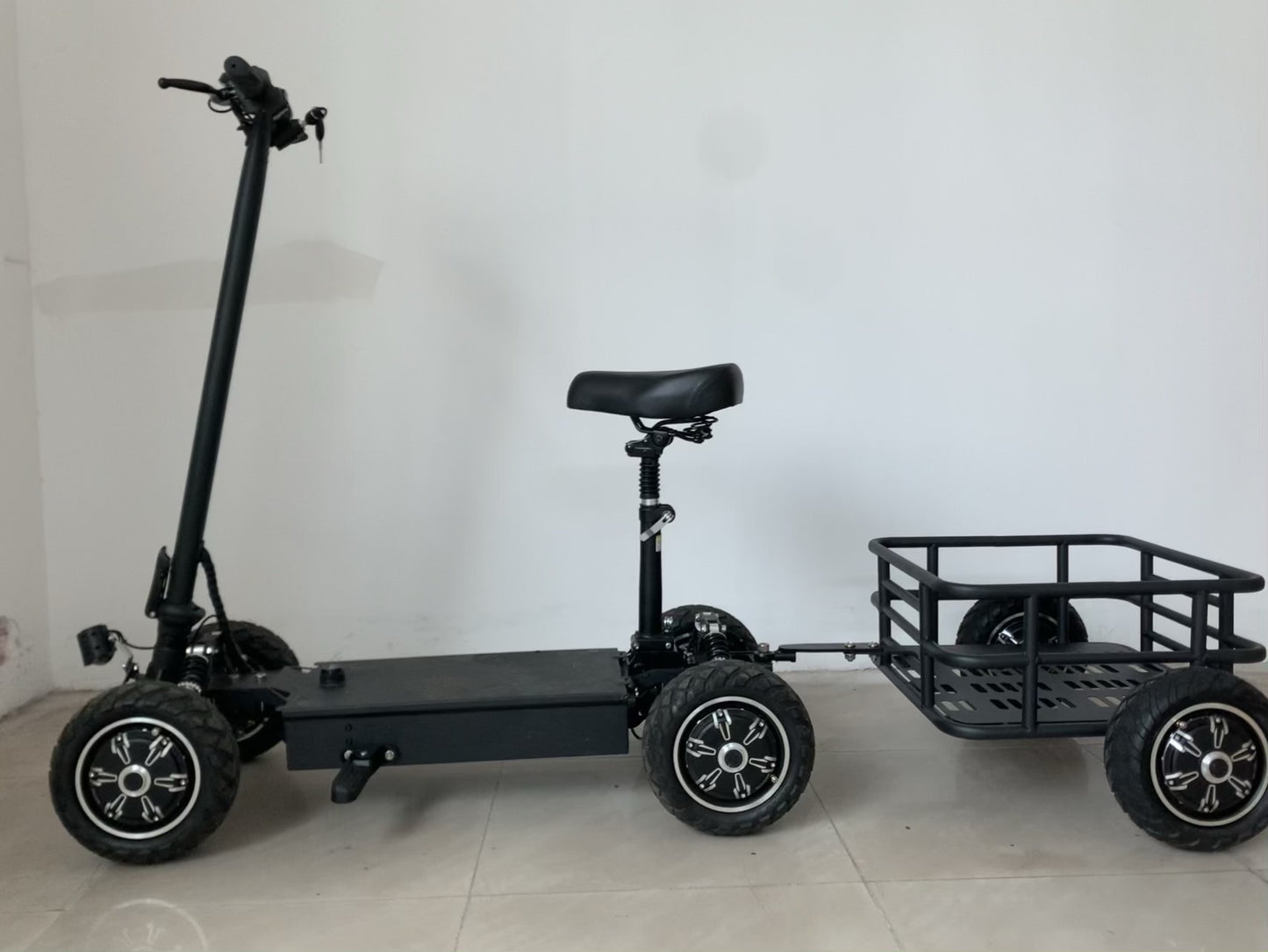 INNOVATIVE SOLUTIONS PLUS 4X4 All Wheel Drive Stand up Electric ATV Scooter with chair for golfers, hobbyist - 48v21AH (2400watt) - 40km/h