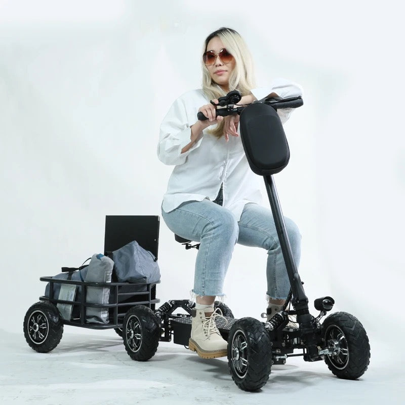 INNOVATIVE SOLUTIONS PLUS 4X4 All Wheel Drive Stand up Electric ATV Scooter with chair for golfers, hobbyist - 48v21AH (2400watt) - 40km/h