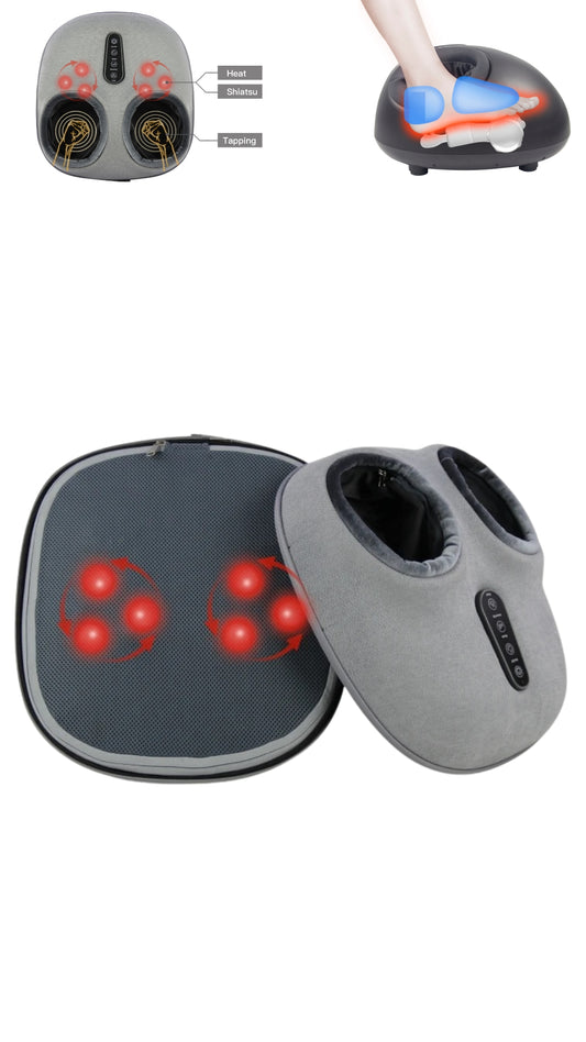 INNOVATIVE 2-in-1 Remote Control Shiatsu Electric Foot and Back Massaging Cushion with Heat, Kneading, Vibration & Machine Ball Roller for back, ankle, foot