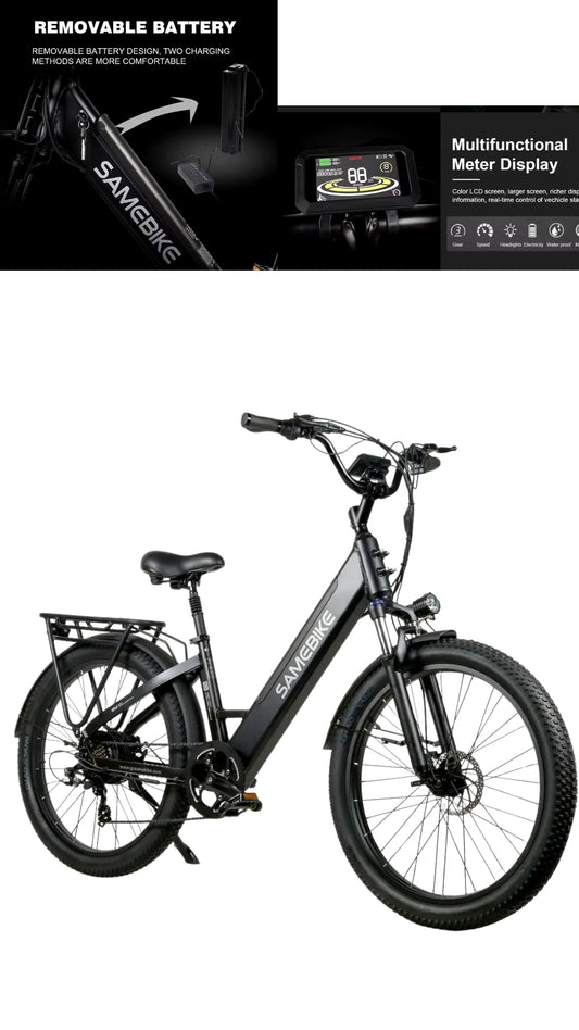 26" All Terrain Full Suspension Ebike, 45KM/H  or 28MPH 60Miles Range 750W Peak, Aluminium Alloy Frame, LCD Screen with Fast Motor, Electric Mountain Bike, SMN 7-Speed with Hydraulic Disc Brake Pedal Assist Electric Bike for Adults Men and Women - Black