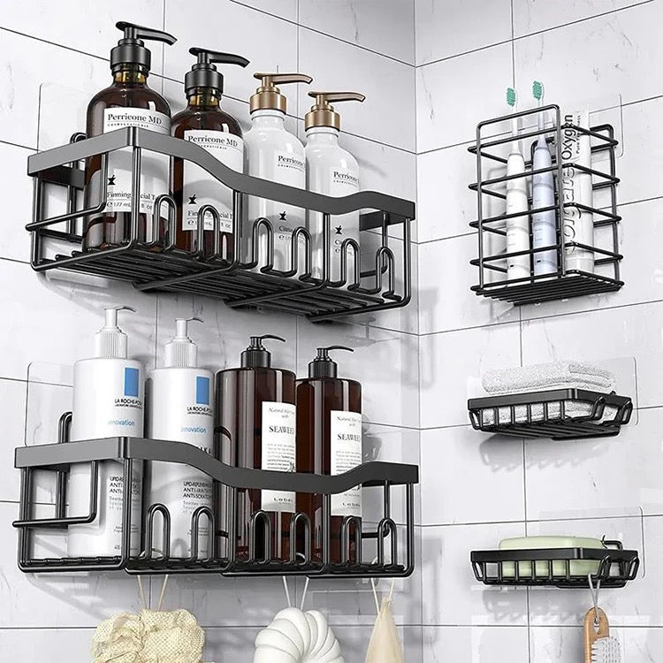 Stainless Steel adhesive 5 pack shower caddy shelf basket organiser