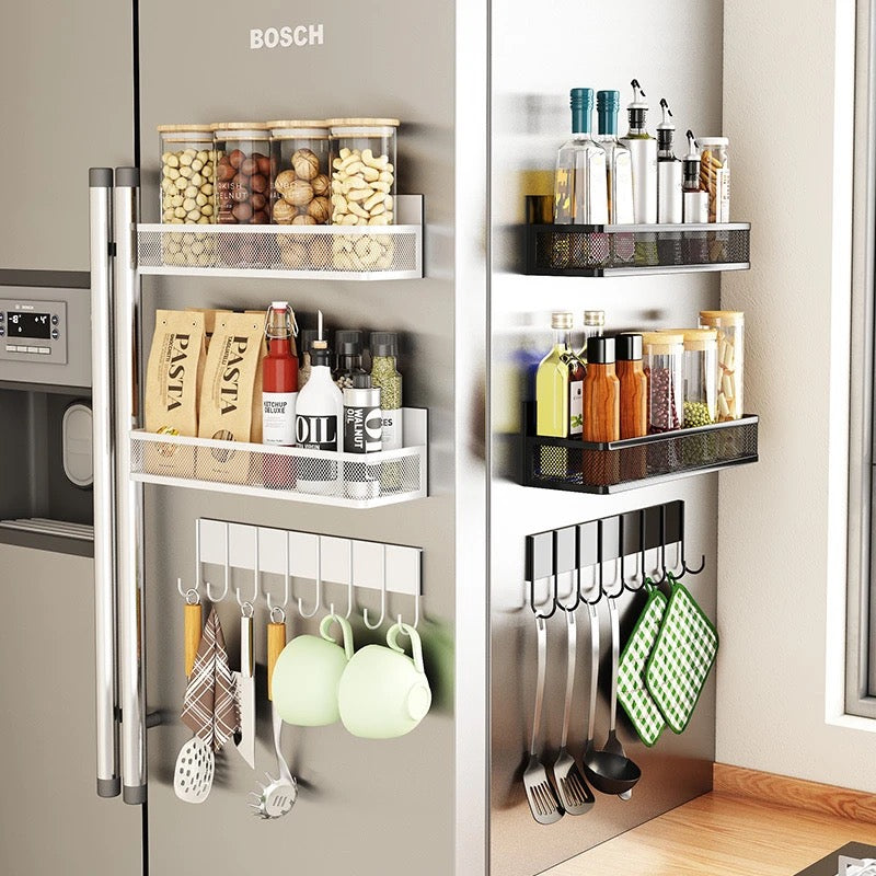 5-in-1 magnetic Kitchen moveable fridge shelf rack organiser